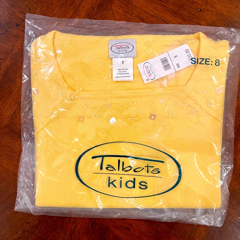 Talbots Kids Cap Sleeve Sweater. NWT. Size 8.